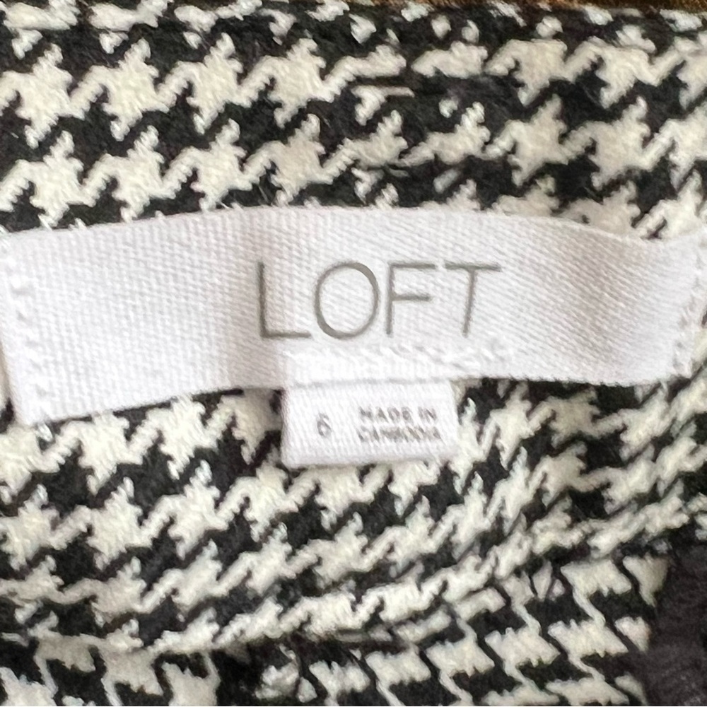 LOFT Black and White Houndstooth Pants Trousers NWOT Size 6 - Picture 6 of 9